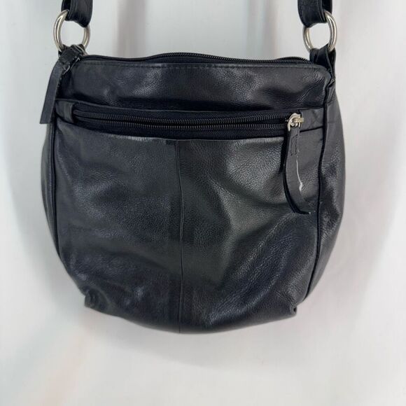 Great American Leather Works Black Crossbody Leather Shoulder Bag Purse - Picture 1 of 6